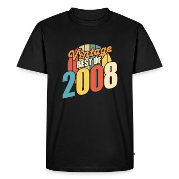 Vintage 2008 meilleur de 2008 - annif 16 ans - T-shirt Premium bio Homme - noir - Devant - Nico (187cm)