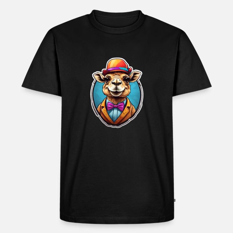 Lustiges Comic Kamel - Männer Premium Bio T-Shirt - Schwarz