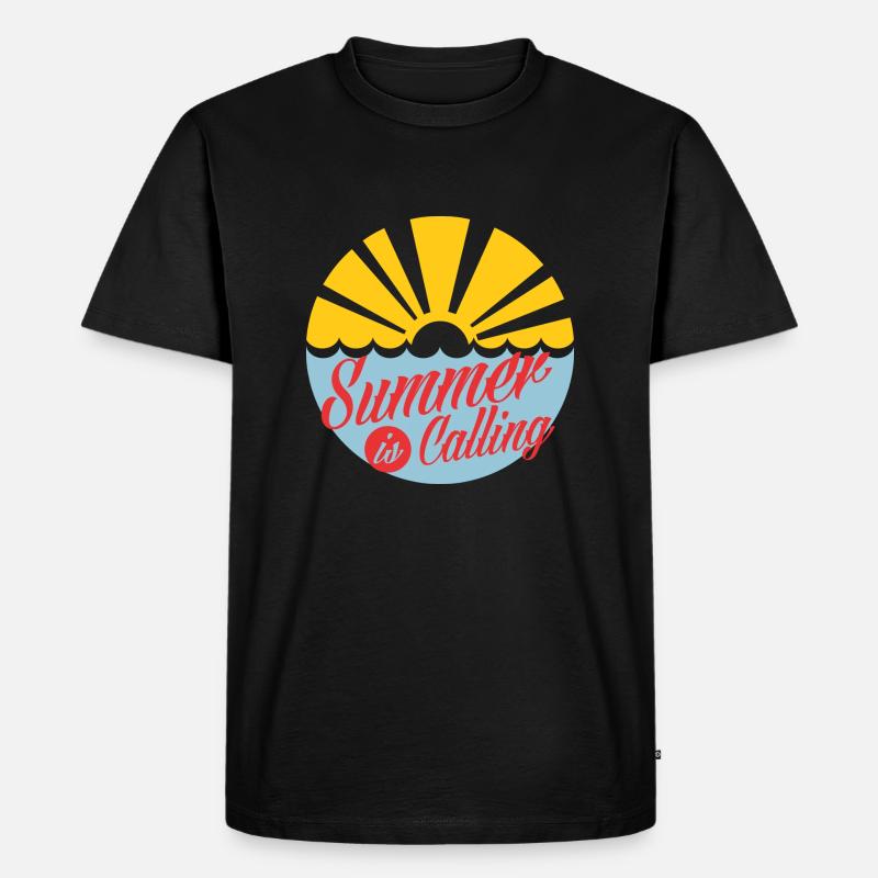 summer is calling red - Männer Premium Bio T-Shirt - Schwarz
