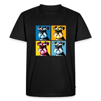 Pop Miniature Schnauzer Dog Portrait - Pet Portrai - Men's Premium Organic T-Shirt - black - Front - Nico (187cm)