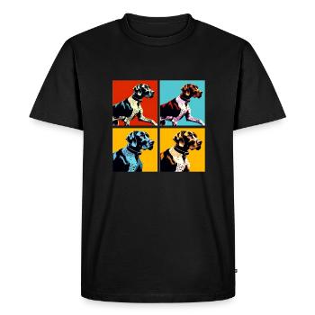 Pop allemand à poil court Pointer chien Portrait - T-shirt Premium bio Homme - noir - Devant - Nico (187cm)