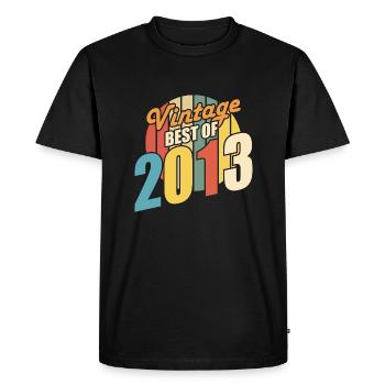 Vintage 2013 meilleur de 2013 - annif 11 ans - T-shirt Premium bio Homme - noir - Devant - Nico (187cm)