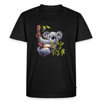 Koalas, les mignons marsupiaux d’Australie - T-shirt Premium bio Homme - noir - Devant - Nico (187cm)