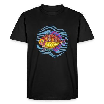 Poisson - T-shirt Premium bio Homme - noir - Devant - Nico (187cm)