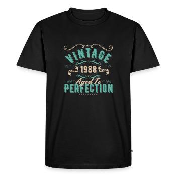 Vintage 1988 - 1988 Birthday Gift - Men's Premium Organic T-Shirt - black - Front - Nico (187cm)