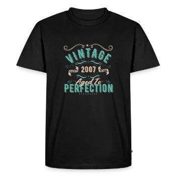 Vintage 2007 - 2007 Birthday Gift - Men's Premium Organic T-Shirt - black - Front - Nico (187cm)