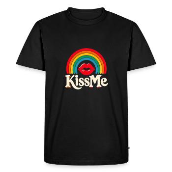Embrasse-moi LGBT - T-shirt Premium bio Homme - noir - Devant - Nico (187cm)