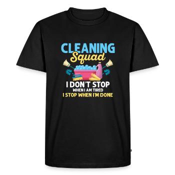 Cleaning Squad I Don't Stop Housekeeping Cleaner - Men's Premium Organic T-Shirt - black - Front - Nico (187cm)