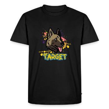 Chien - mise au point - T-shirt Premium bio Homme - noir - Devant - Nico (187cm)