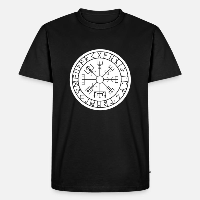 wikinger kompass - Männer Premium Bio T-Shirt - Schwarz