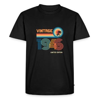 Vintage 1946 limited edition - Men's Premium Organic T-Shirt - black - Front - Nico (187cm)