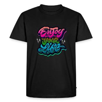 slogan illustration style art vector fashion graphics - Men's Premium Organic T-Shirt - black - Front - Nico (187cm)