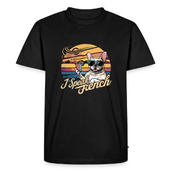 bouledogue francais - chien de compagnie - T-shirt Premium bio Homme - noir - Devant - Nico (187cm)