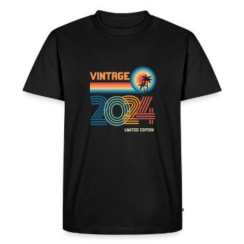 Vintage 2024 limited edition - T-shirt Premium bio Homme - noir - Devant - Nico (187cm)