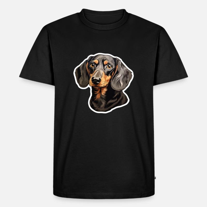 Dackel oder Dachshund - Männer Premium Bio T-Shirt - Schwarz