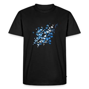 Sakura bleu - T-shirt Premium bio Homme - noir - Devant - Nico (187cm)
