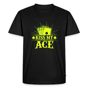 Kiss My Ace jeu de poker jeu de cartes casino club jouer - T-shirt Premium bio Homme - noir - Devant - Nico (187cm)