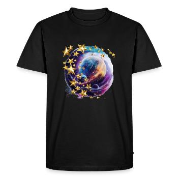 Twinkling stars in the darkness - Men's Premium Organic T-Shirt - black - Front - Nico (187cm)
