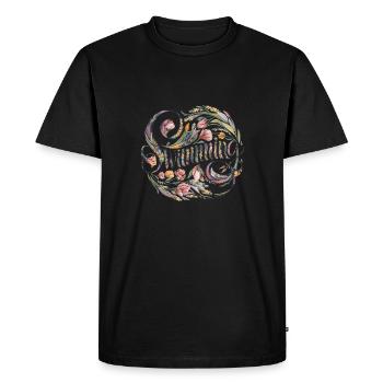 Nageur floral - T-shirt Premium bio Homme - noir - Devant - Nico (187cm)