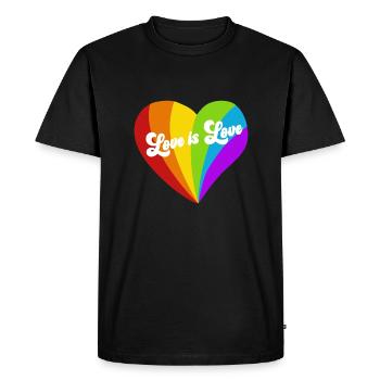 Pride Heart - Love is Love - Men's Premium Organic T-Shirt - black - Front - Nico (187cm)