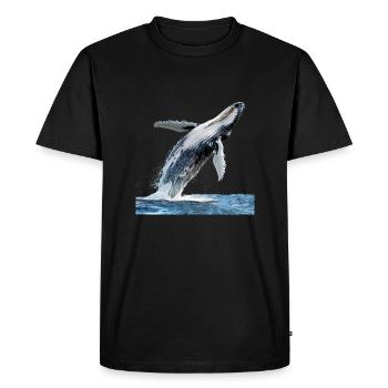 Un spectacle majestueux d’une baleine à bosse - T-shirt Premium bio Homme - noir - Devant - Nico (187cm)