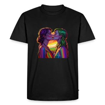 Rainbow-Colored Lesbians - Men's Premium Organic T-Shirt - black - Front - Nico (187cm)