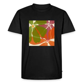 Motif de fleurs - T-shirt Premium bio Homme - noir - Devant - Nico (187cm)