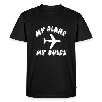Airplane - Men's Premium Organic T-Shirt - black - Front - Nico (187cm)