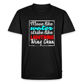Wing Chun shirt water lightning - Men's Premium Organic T-Shirt - black - Front - Nico (187cm)