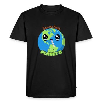 Sauvez la Terre - pas de planète B - T-shirt Premium bio Homme - noir - Devant - Nico (187cm)