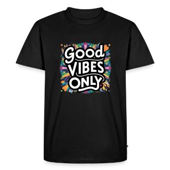 Cheer Up et Inspiration Conception de chemise - T-shirt Premium bio Homme - noir - Devant - Nico (187cm)
