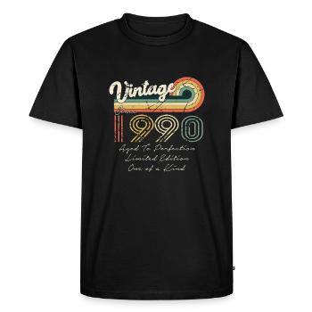 1990 Vintage Classic 1990 - Men's Premium Organic T-Shirt - black - Front - Nico (187cm)