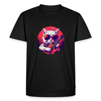 Tabby Tunes - Men's Premium Organic T-Shirt - black - Front - Nico (187cm)