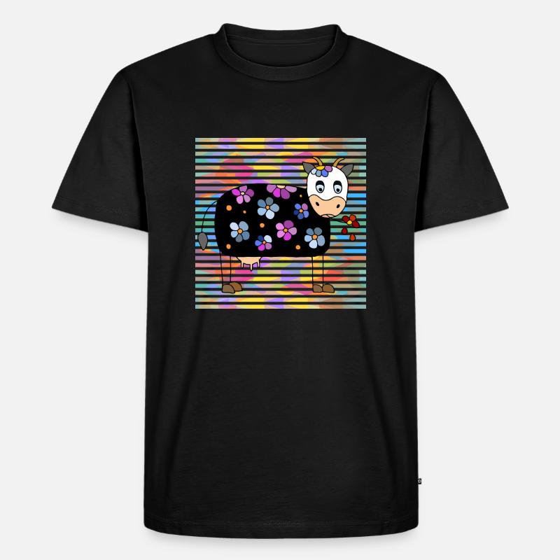 Kuh - Männer Premium Bio T-Shirt - Schwarz