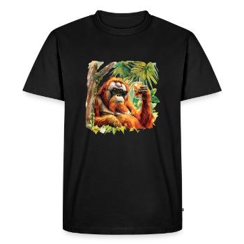 Orang-outan cool - T-shirt Premium bio Homme - noir - Devant - Nico (187cm)