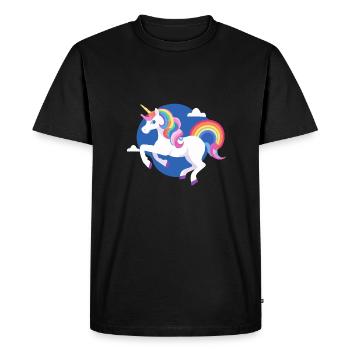 Licorne arc-en-ciel Licorne Cheval arc-en-ciel LGBTQ 4 - T-shirt Premium bio Homme - noir - Devant - Nico (187cm)