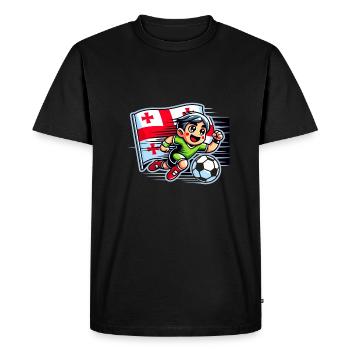 Joueur de football géorgien - T-shirt Premium bio Homme - noir - Devant - Nico (187cm)