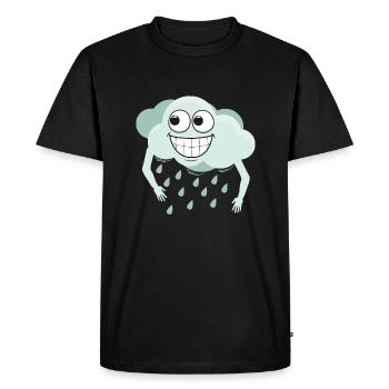 Happy Cloud - Men's Premium Organic T-Shirt - black - Front - Nico (187cm)