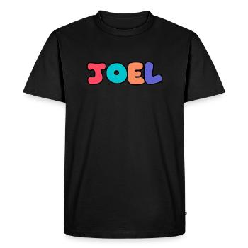 Name - Joel - Men's Premium Organic T-Shirt - black - Front - Nico (187cm)