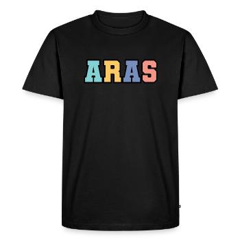 Nom - Aras - T-shirt Premium bio Homme - noir - Devant - Nico (187cm)