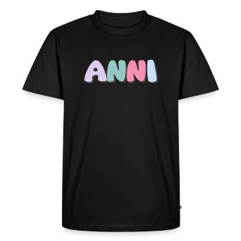 Name - Anni - Men's Premium Organic T-Shirt - black - Front - Nico (187cm)