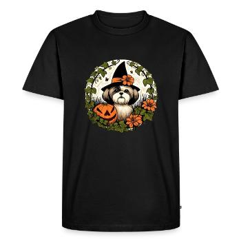 Halloween Shih Tzu - Men's Premium Organic T-Shirt - black - Front - Nico (187cm)