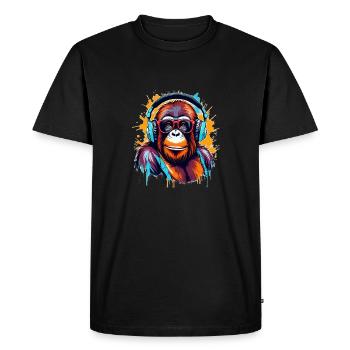 DJ Singe Orang-outan - T-shirt Premium bio Homme - noir - Devant - Nico (187cm)