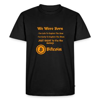 Crypto Summer: The Heat is On - Men's Premium Organic T-Shirt - black - Front - Nico (187cm)