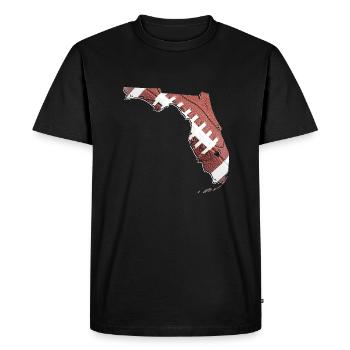 Vrai football dans la carte de l’État de Floride - T-shirt Premium bio Homme - noir - Devant - Nico (187cm)
