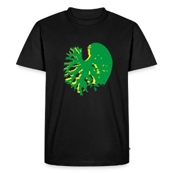 Herzblatt Struktur Gruen Gelb Catalpa - Männer Premium Bio T-Shirt - Schwarz - Vorne - Nico (187cm)