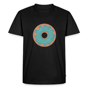 Beignet avec glaçage turquoise - T-shirt Premium bio Homme - noir - Devant - Nico (187cm)