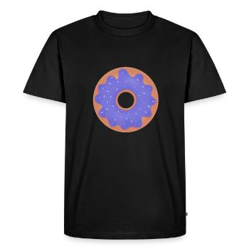 Beignet avec glaçage violet - T-shirt Premium bio Homme - noir - Devant - Nico (187cm)