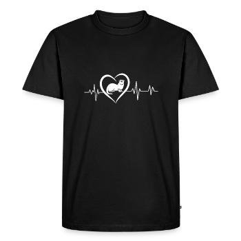 battement de cœur loutre - T-shirt Premium bio Homme - noir - Devant - Nico (187cm)