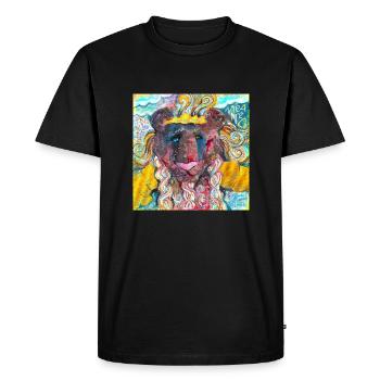 Lion guerrier - T-shirt Premium bio Homme - noir - Devant - Nico (187cm)